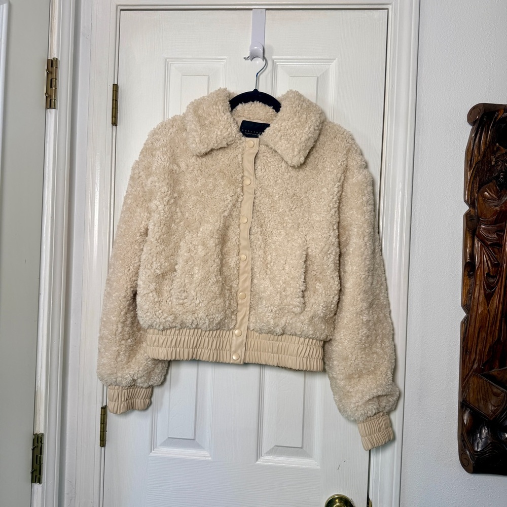 Sanctuary Libby Sherpa Faux Fur Jacket Toasted Almond‎ MEDIUM - Picture 5 of 8